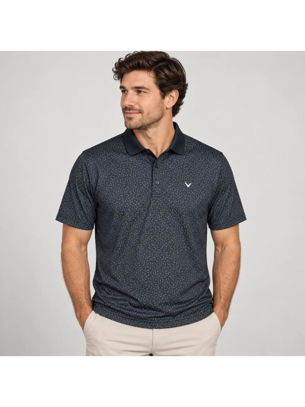 Callaway Men’s Golf Polo – Size Large – Black Patterned